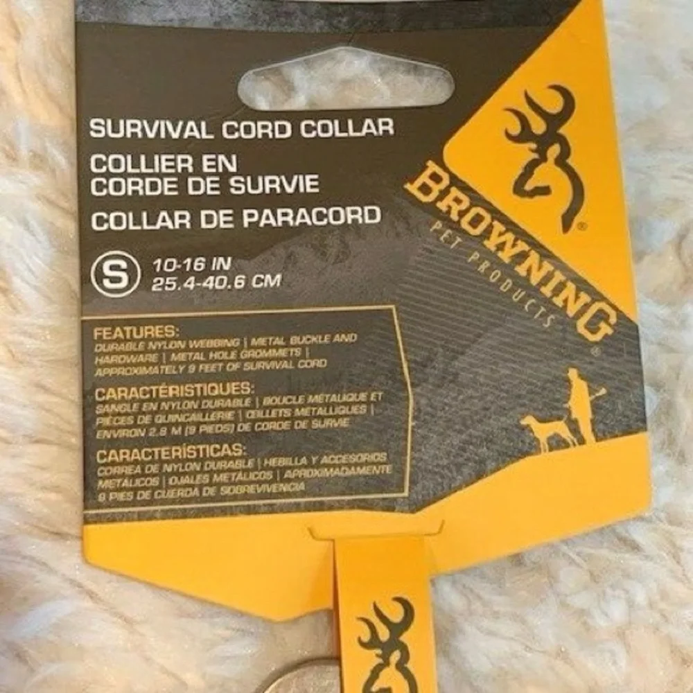NEW Browning survival cord brown and Yellow Braided dog collar